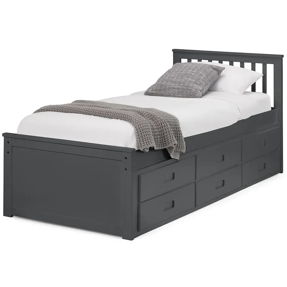 Maisie Bed with Underbed and Drawers - Anthracite