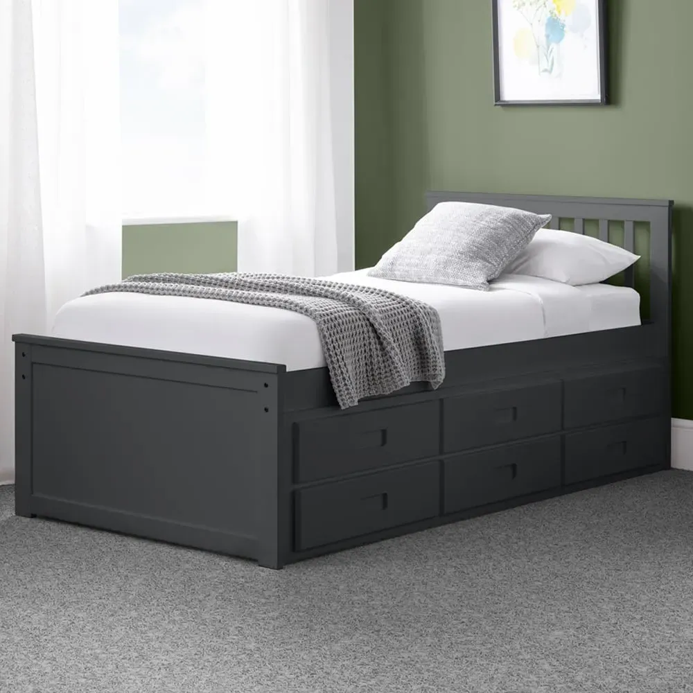 Maisie Bed with Underbed and Drawers - Anthracite