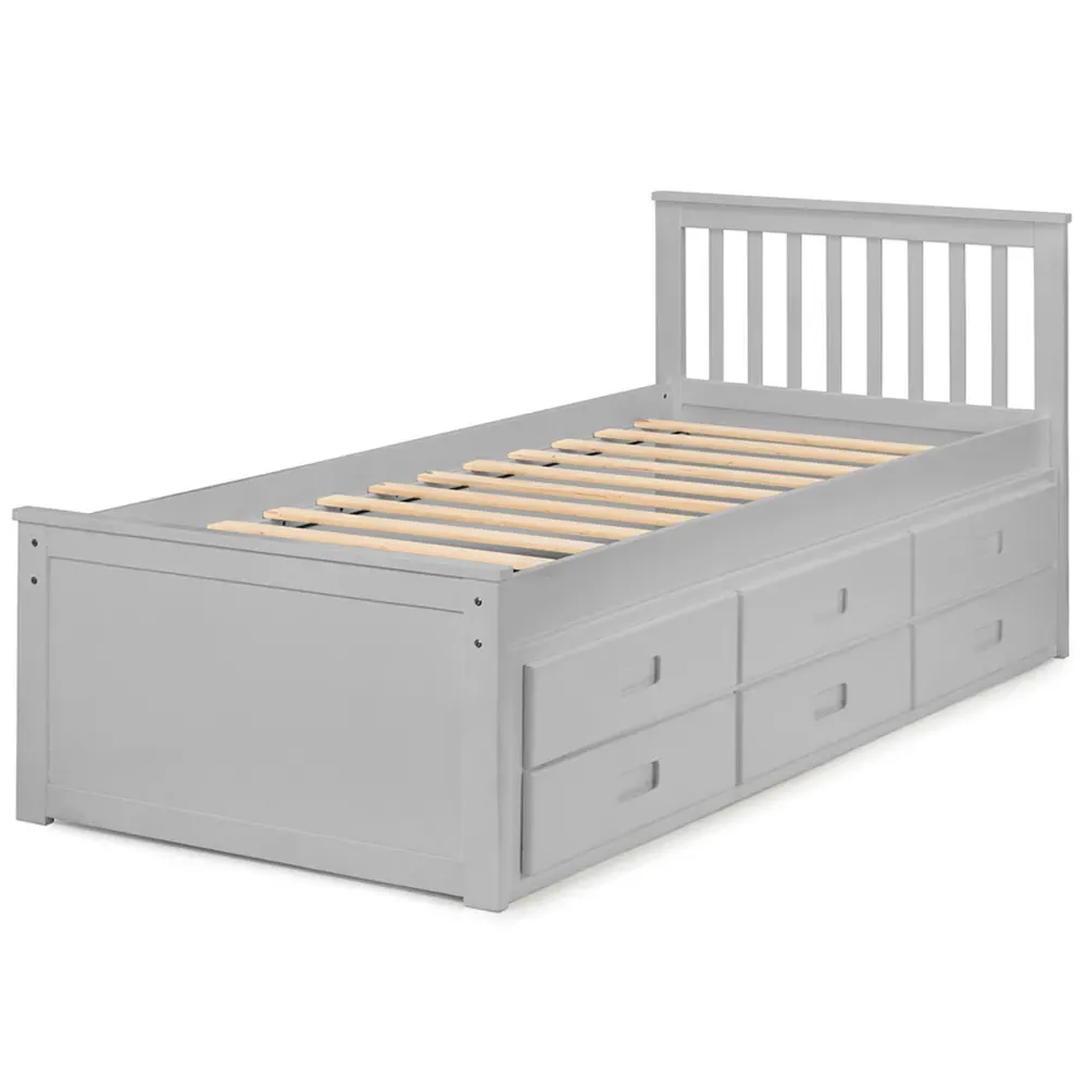 Maisie Bed with Underbed and Drawers - Dove Grey
