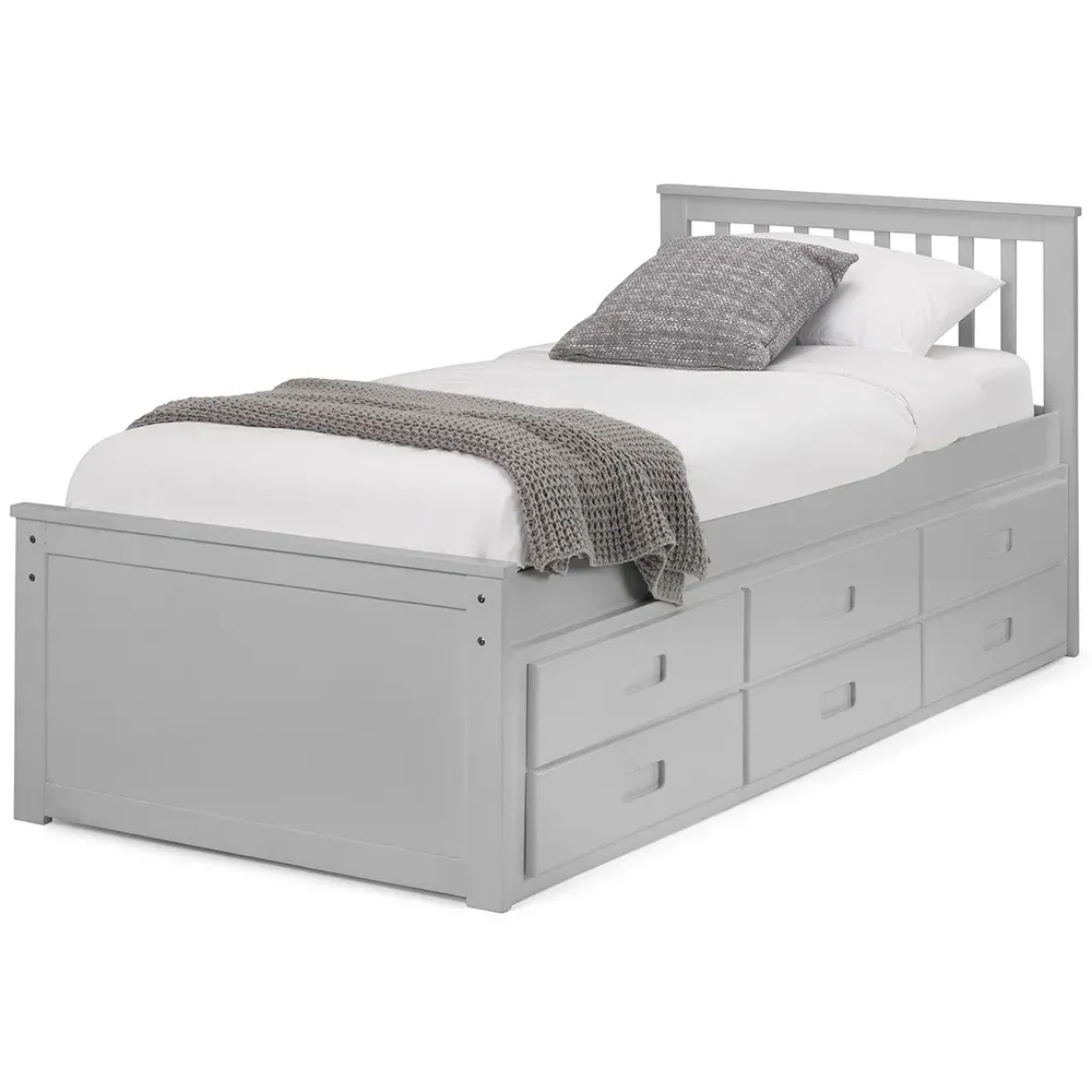 Maisie Bed with Underbed and Drawers - Dove Grey