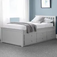 Maisie Bed with Underbed and Drawers - Dove Grey