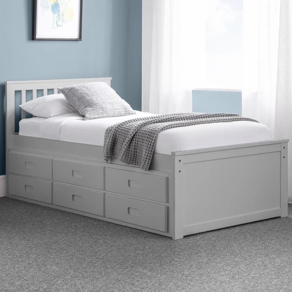 Maisie Bed with Underbed and Drawers - Dove Grey