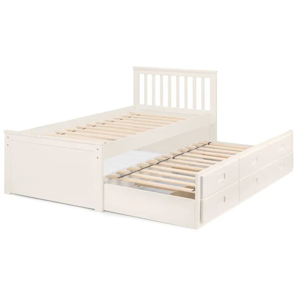 Maisie Bed with Underbed and Drawers - Surf White