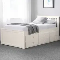 Maisie Bed with Underbed and Drawers - Surf White