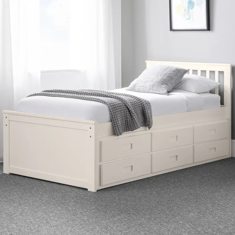 Maisie Bed with Underbed and Drawers - Surf White image