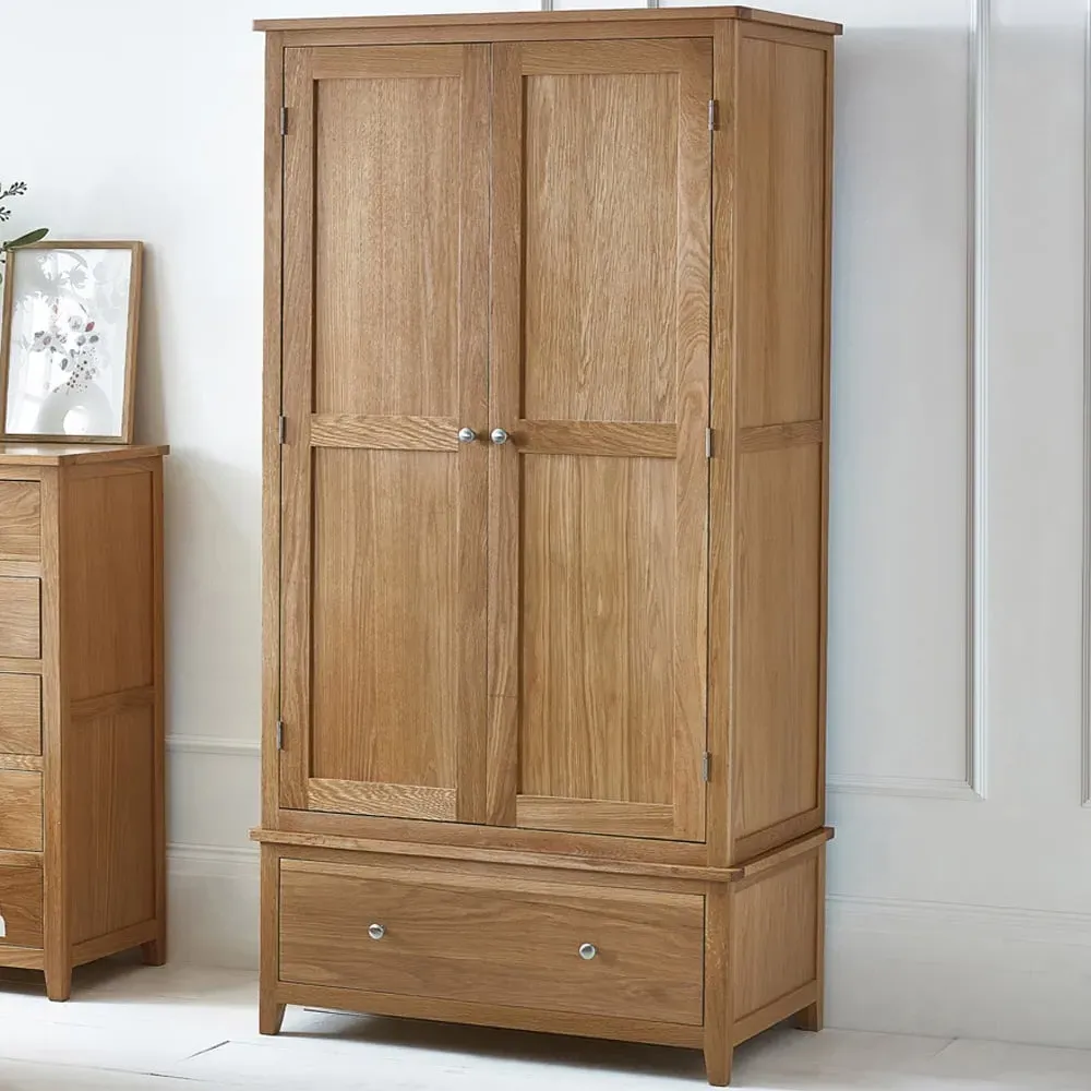 Mallory 2 Door Single Drawer Combination Wardrobe - Brown, Oak