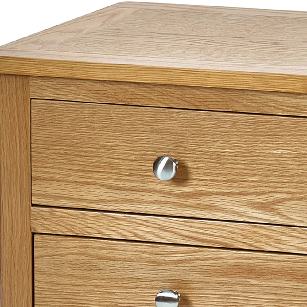 Mallory 3 Drawer Bedside Table - Brown, Oak