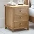 Mallory 3 Drawer Bedside Table - Brown, Oak