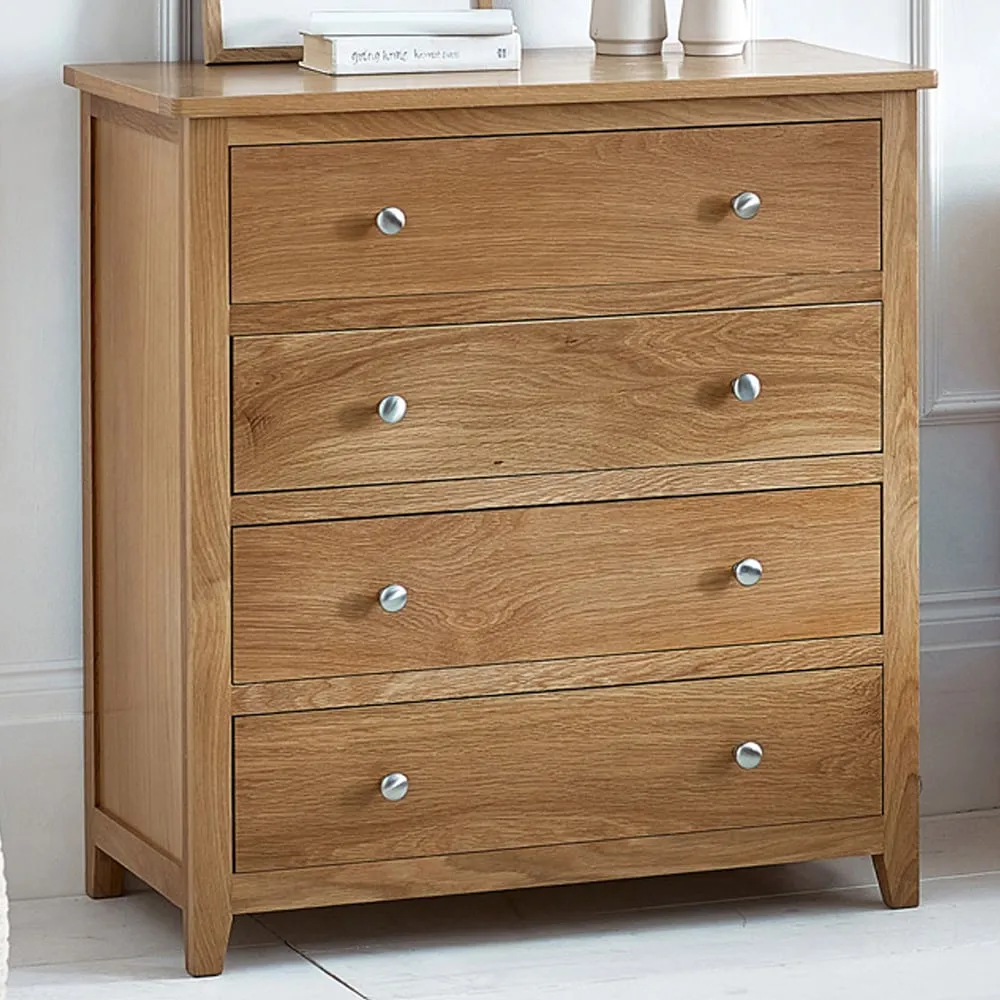 Mallory 4 Drawer Chest of Drawers - Brown, Oak image