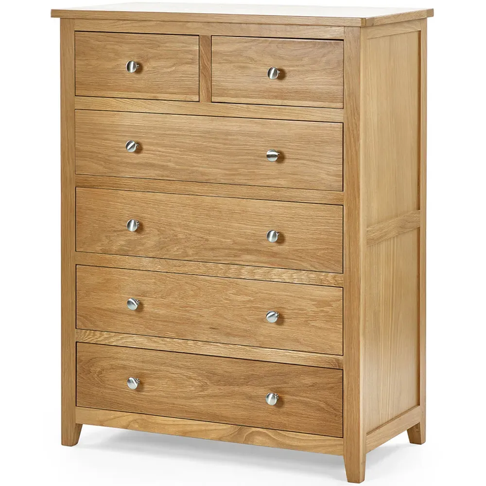 Mallory 6 Drawer Chest of Drawers - Brown, Oak