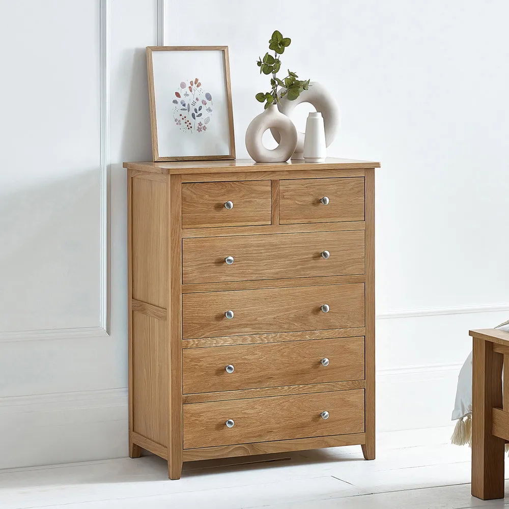 Mallory 6 Drawer Chest of Drawers - Brown, Oak