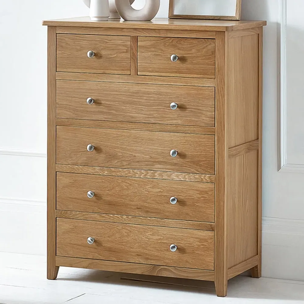 Mallory 6 Drawer Chest of Drawers - Brown, Oak image
