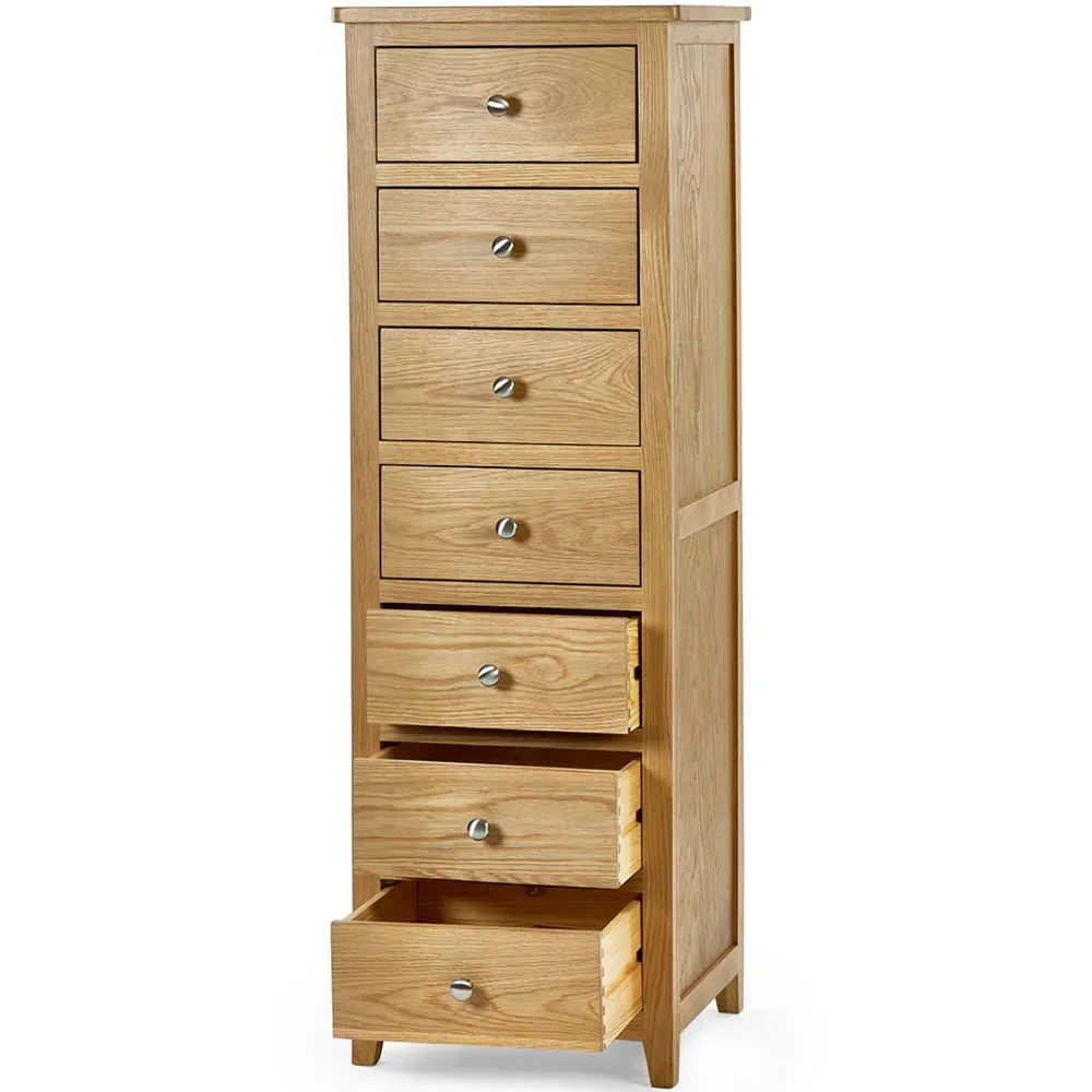 Mallory 7 Drawer Narrow Chest of Drawers - Brown, Oak