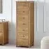 Mallory 7 Drawer Narrow Chest of Drawers - Brown, Oak