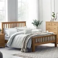 Mallory King Size High Footend Bed - Brown, Oak