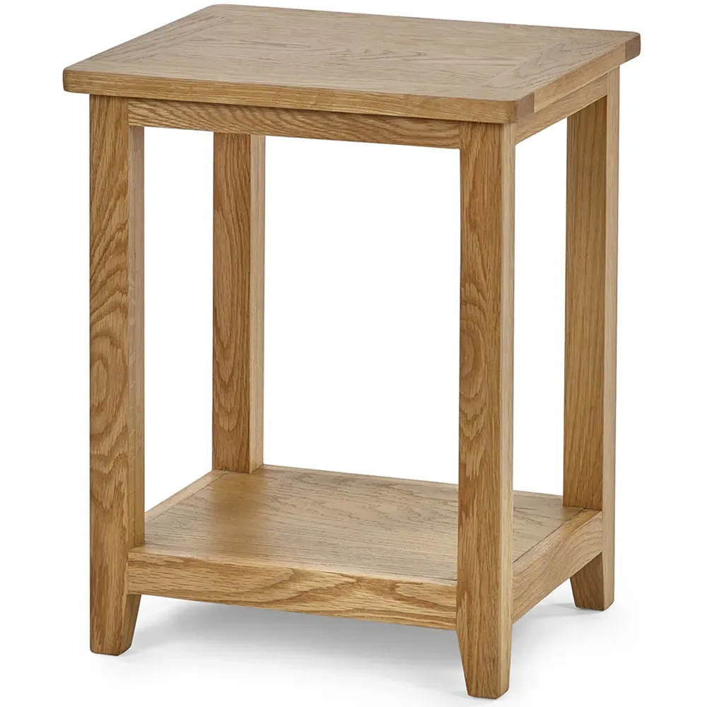 Mallory Lamp Table with Storage - Brown, Oak