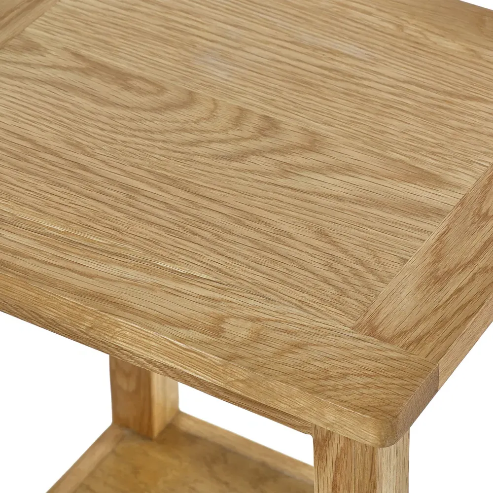 Mallory Lamp Table with Storage - Brown, Oak