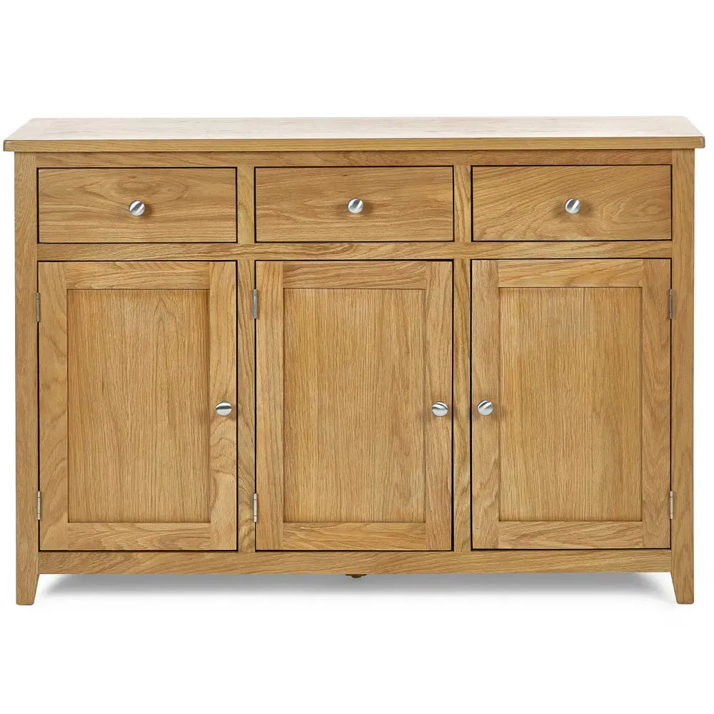 Mallory Large 3 Door 3 Drawer Sideboard - Brown, Oak