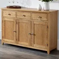 Mallory Large 3 Door 3 Drawer Sideboard - Brown, Oak