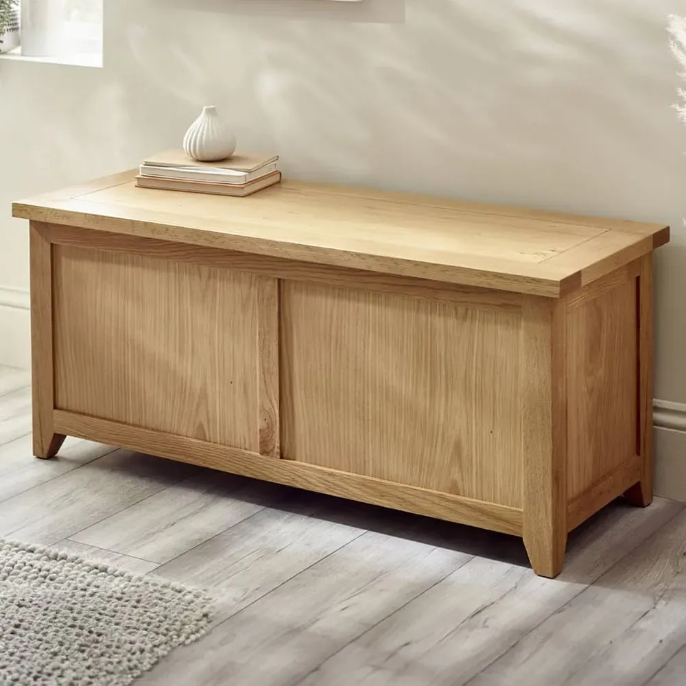 Mallory Storage Bench - Brown, Oak image