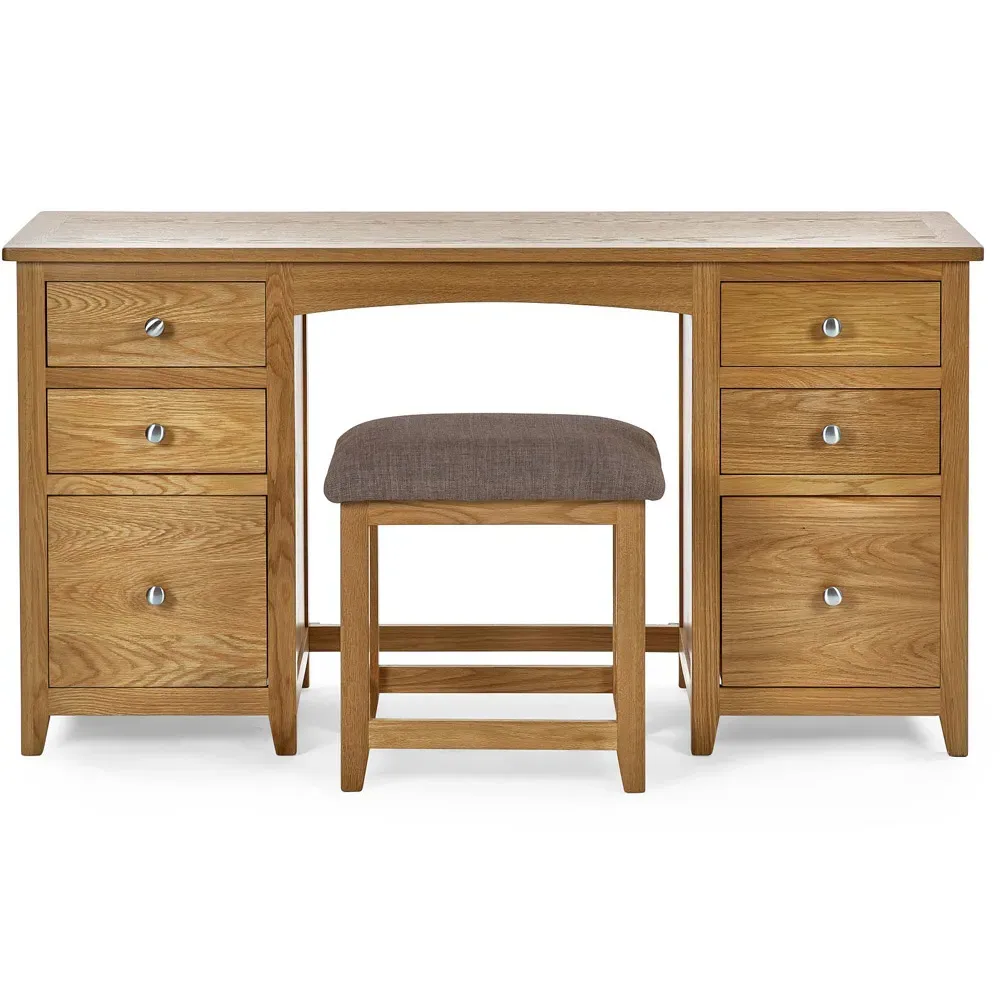 Mallory Twin Dressing Table Set - Brown, Oak