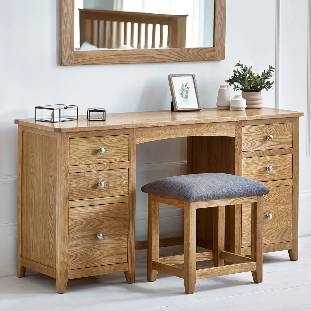 Mallory Twin Dressing Table Set - Brown, Oak