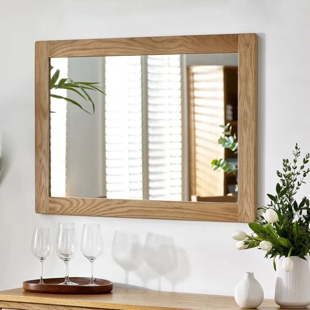 Mallory Wall Mirror - Brown, Oak