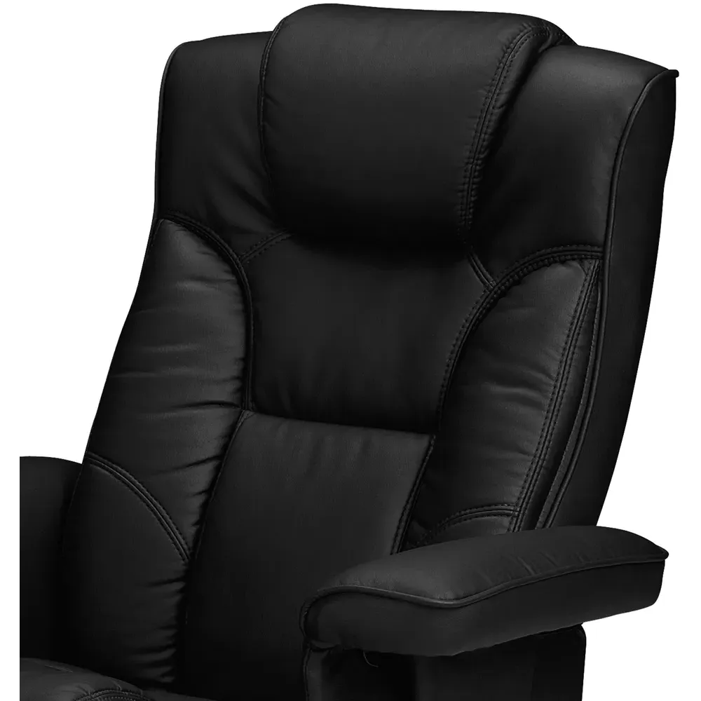 Malmo Massage and Heat Recliner Chair with Footstool - Black