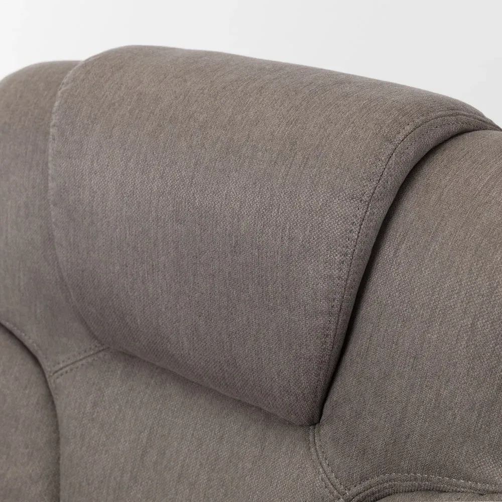 Malmo Swivel Recliner Chair and Footstool - Grey, Linen