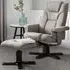 Malmo Swivel Recliner Chair and Footstool - Grey, Linen