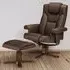 Malmo Swivel Recliner Chair with Footstool - Brown, Faux Leather