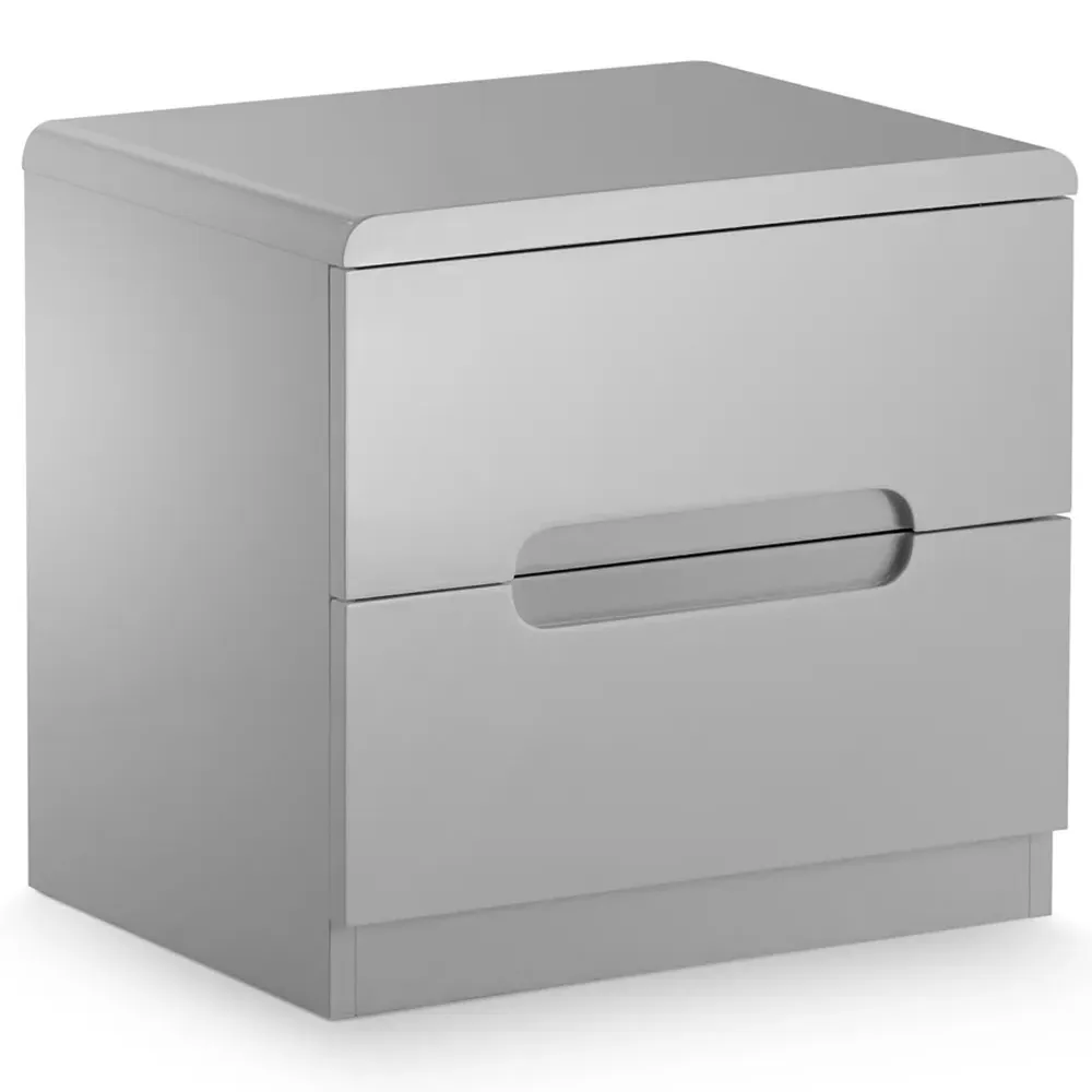 Manhattan 2 Drawer Bedside Table - Grey