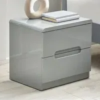 Manhattan 2 Drawer Bedside Table - Grey