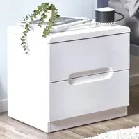 Manhattan 2 Drawer Bedside Table - White