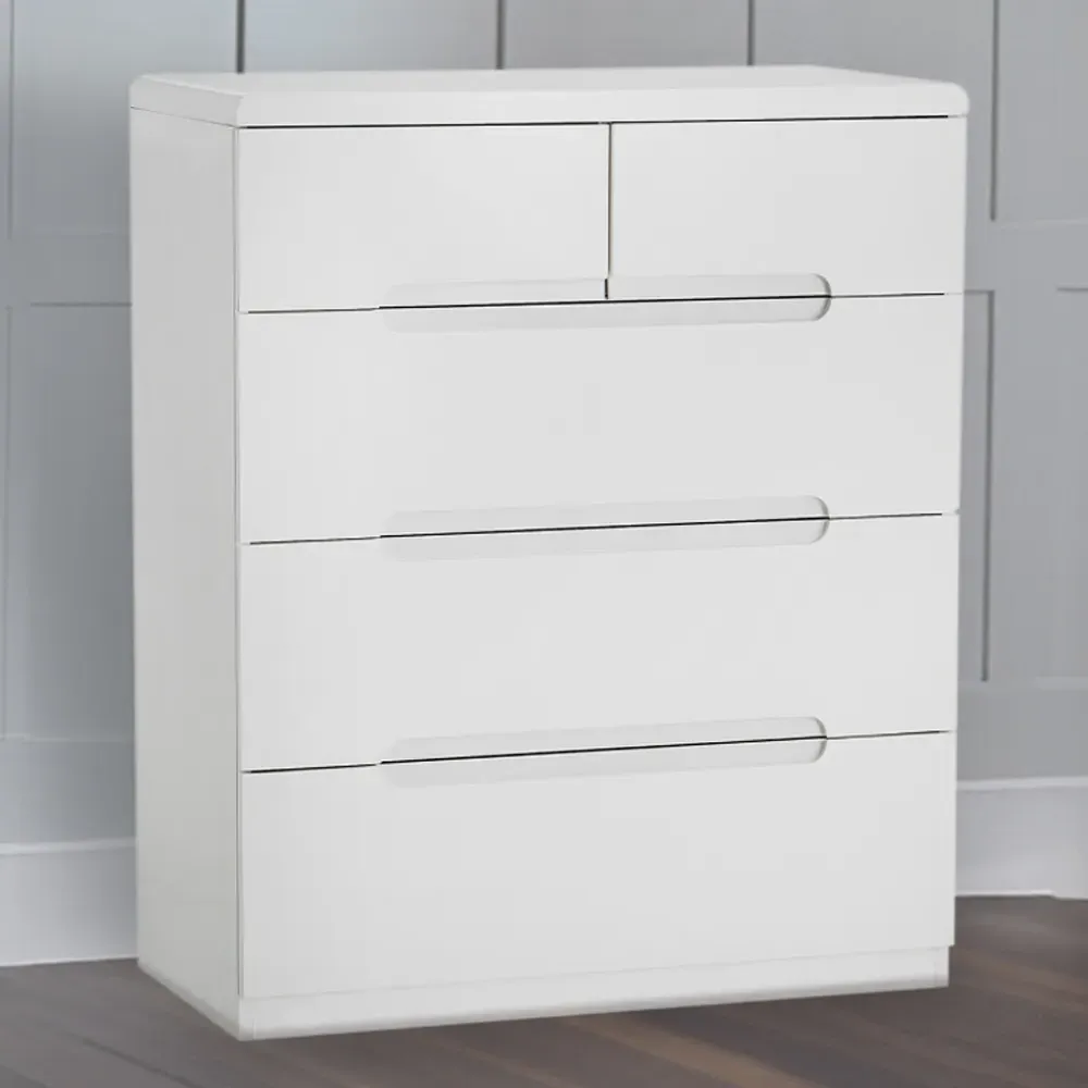 Manhattan 5 Drawer Chest of Drawers - White