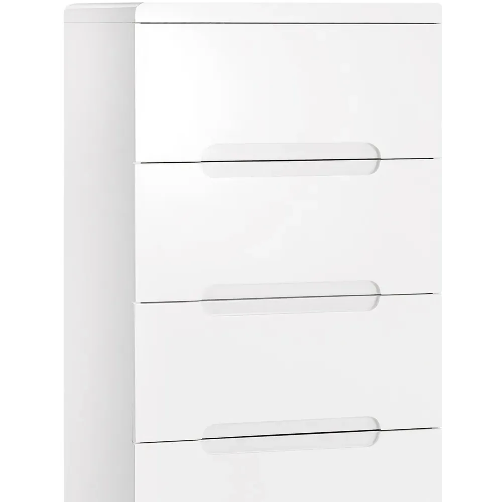 Manhattan 5 Drawer Narrow Chest of Drawers - White