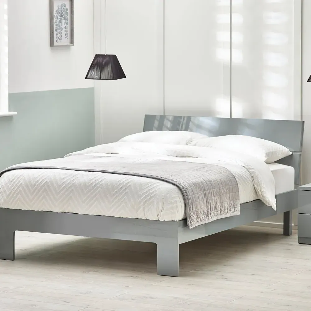 Manhattan Double Bed Frame - Grey, Lacquer image