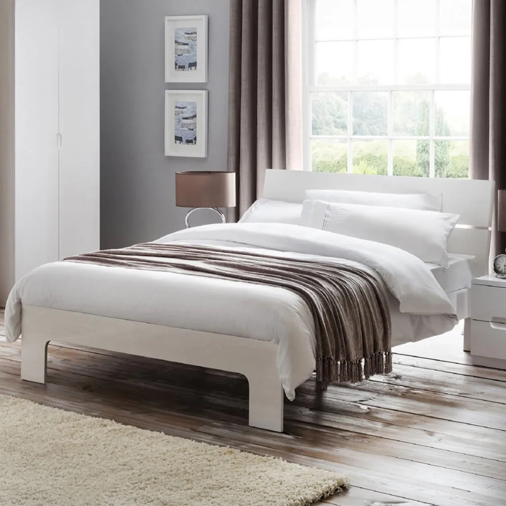Manhattan Double Bed Frame - White, MDF image