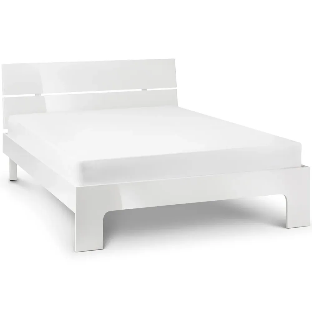 Manhattan King Size Bed Frame - White, MDF