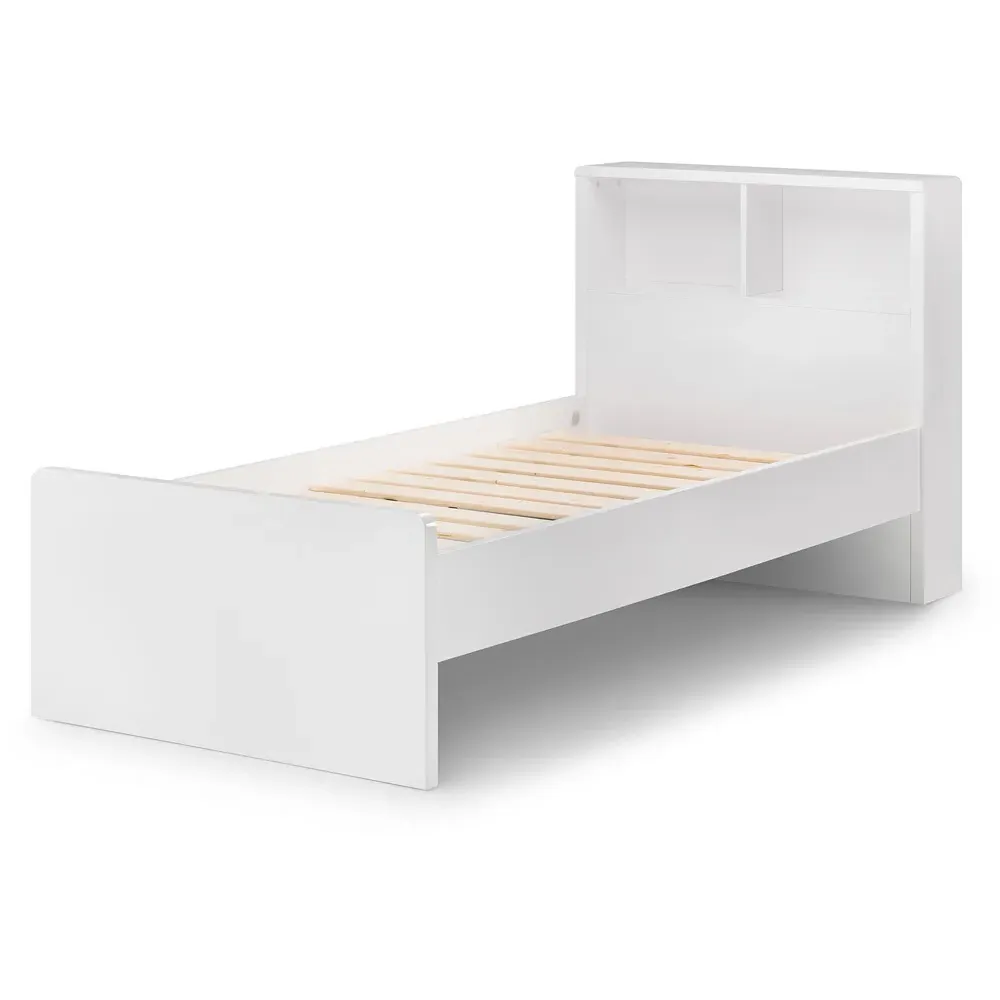 Manhattan Single Bookcase Bed Frame - White