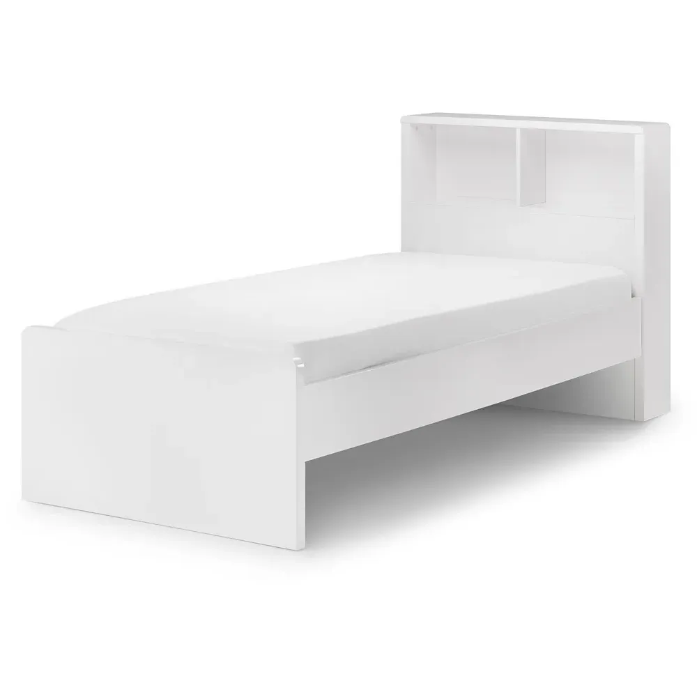 Manhattan Single Bookcase Bed Frame - White