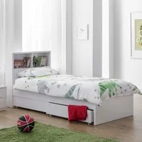 Manhattan Single Bookcase Bed Frame - White