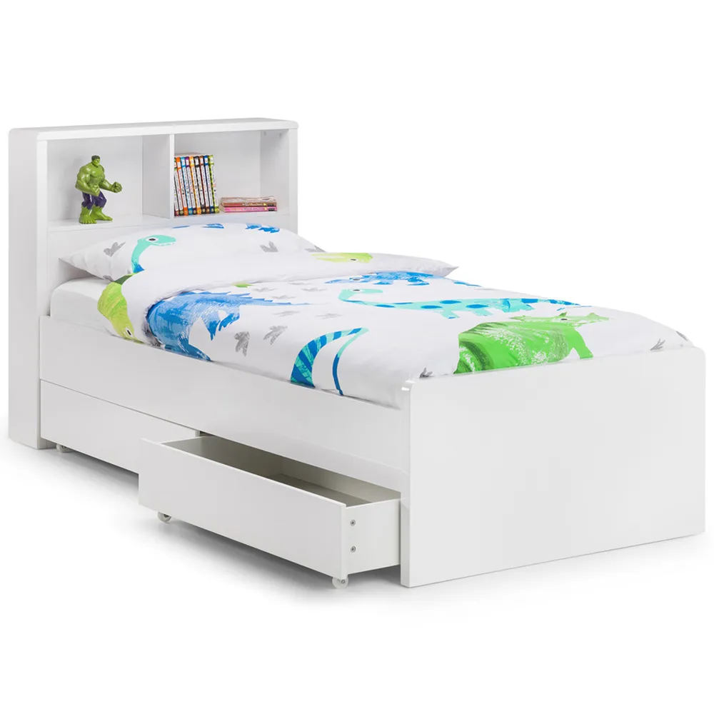 Manhattan Single Storage Bed with 2 Drawers - White