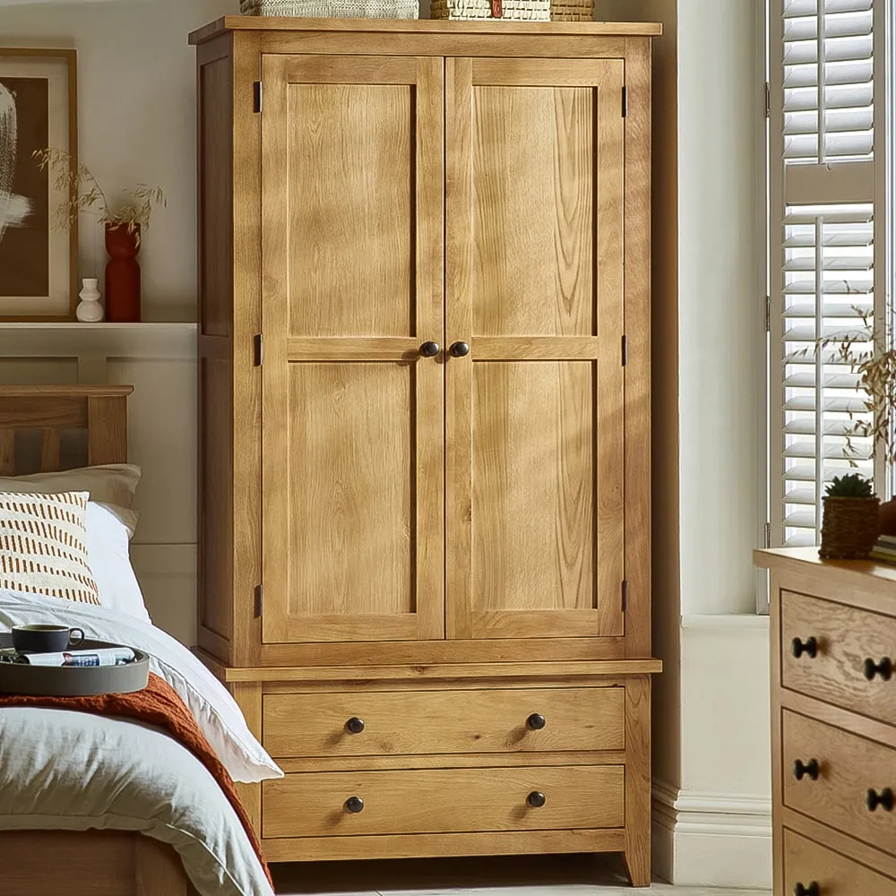 Marlborough 2 Door 2 Drawer Combination Wardrobe - Oak
