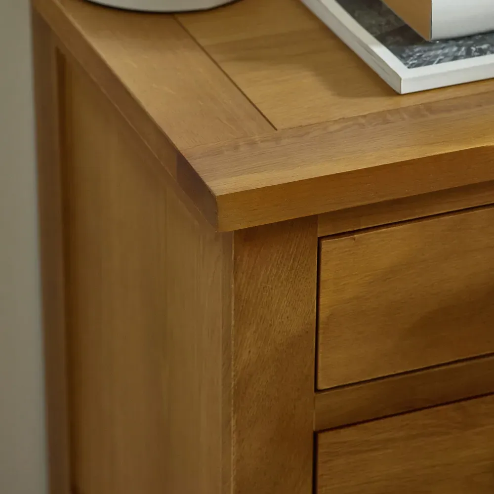 Marlborough 3-Drawer Bedside Table - White Oak