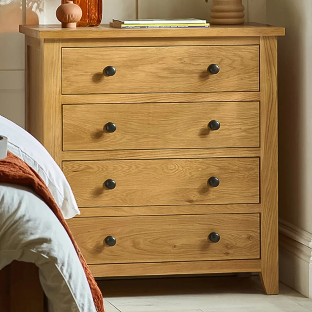 Marlborough 4 Drawer Chest of Drawers - White Oak image