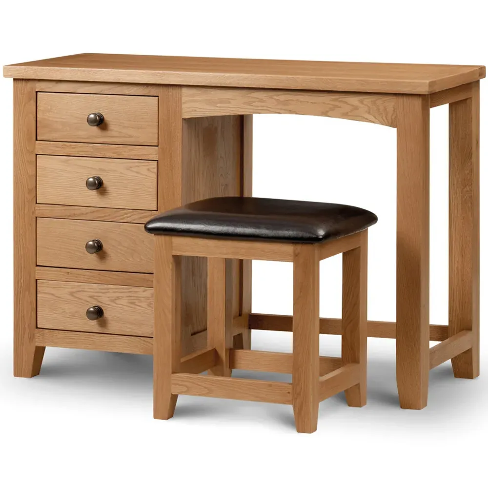 Marlborough 4 Drawer Single Pedestal Dressing Table - Oak