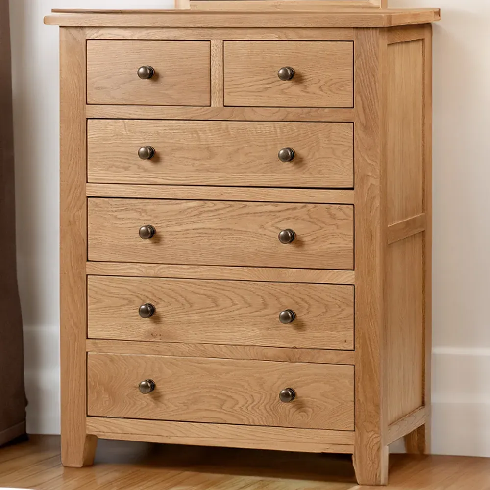 Marlborough 6 Drawer Chest of Drawers - Oak image
