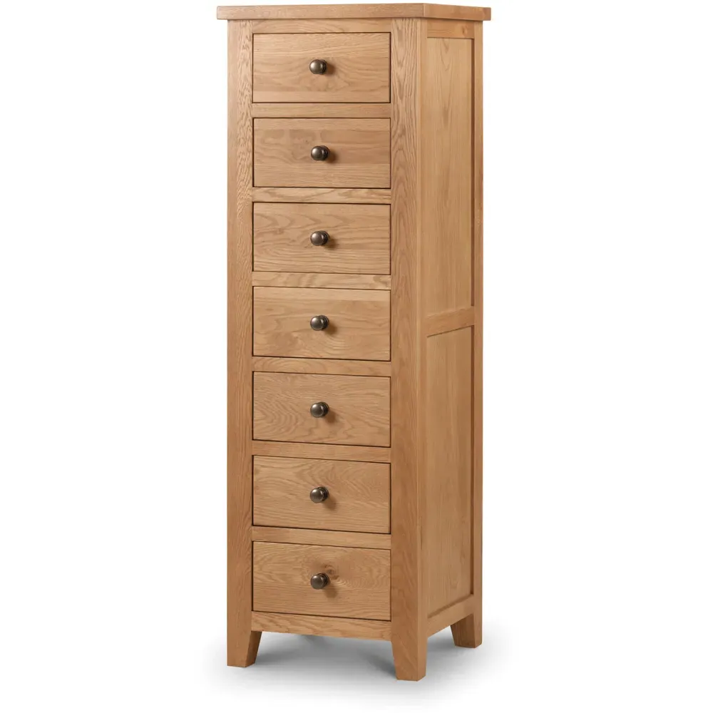Marlborough 7 Drawer Narrow Chest of Drawers - Wood, Oak
