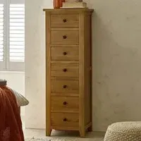 Marlborough 7 Drawer Narrow Chest of Drawers - Wood, Oak